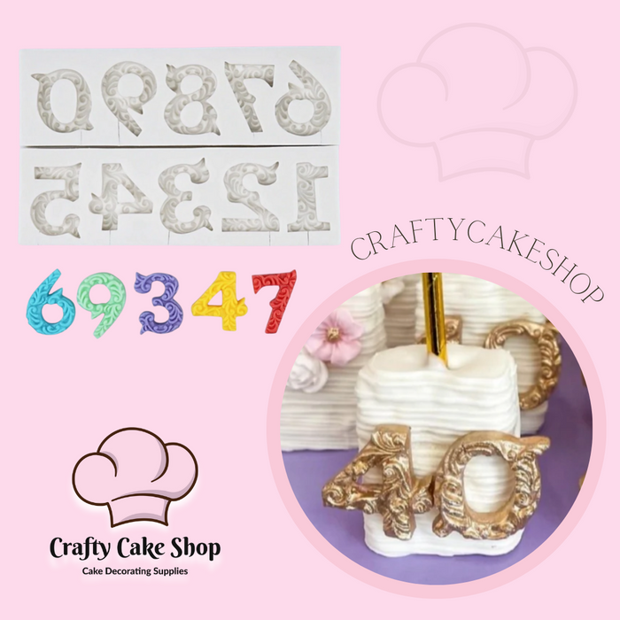 Fancy Numbers Silicone Mold