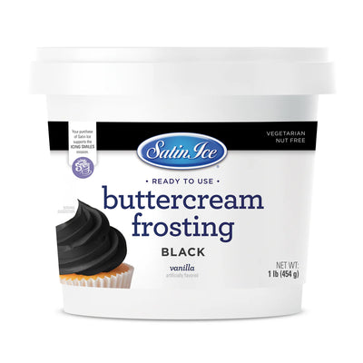 1lb Black Vanilla Buttercream Frosting