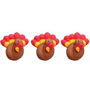 4 royal icing Turkeys 3/4