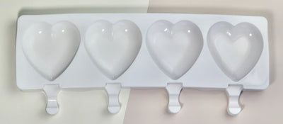 4 Large Hearts Cakesicle Mold