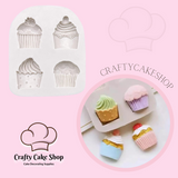 4 Assorted Cupcake Silicone Mold