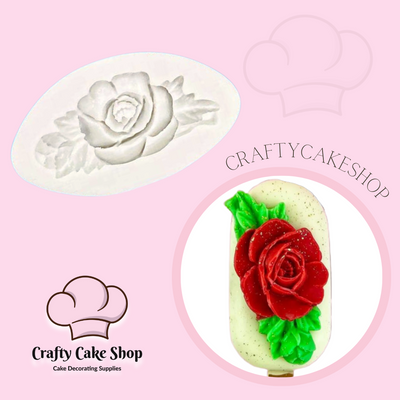 Single Rose Mold w/ Leaves