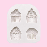 4 Assorted Cupcake Silicone Mold