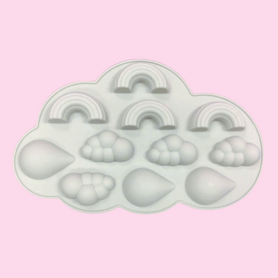 Raindrops Rainbow Clouds Silicone Mold