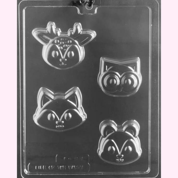 Woodland Animal Faces Cookie Chocolate Mold