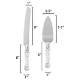 Stainless Steel Crystal Handle 2pc Knife Set