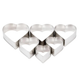 6-Piece Stainless Steel Plain Heart Cutter Set