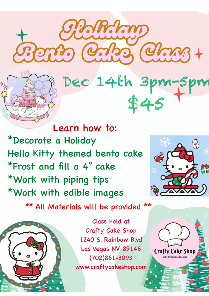 12/14 -- Hello Kitty Holiday Bento Cake Class