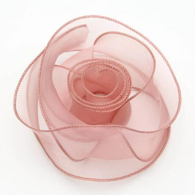 Flower fishtail ribbon light pink