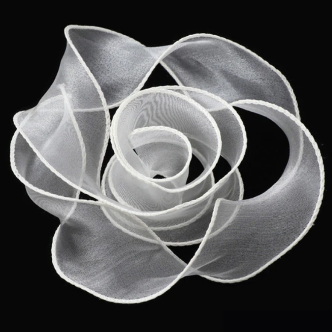 Flower fishtail ribbon white – Crafty Cake Shop