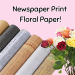 Newspaper Print Floral Tissue Paper