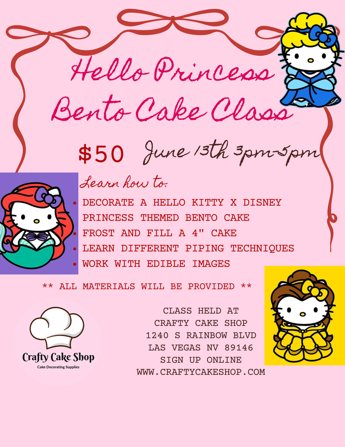 6/13 -- Hello Princess Bento Cake Class