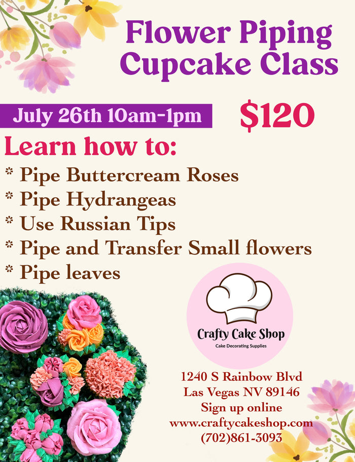 7/26 -- Flower Cupcake Piping Class