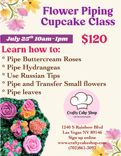 7/25 -- Flower Cupcake Piping Class