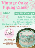 8/31 -- Vintage Cake Piping Class