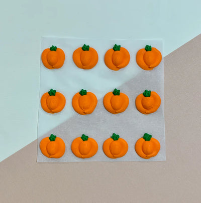 5/8" Flat Pumpkin Royal Icing Decorations