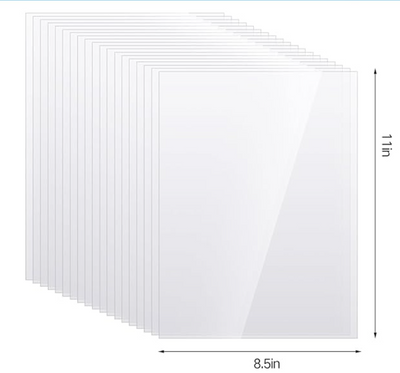 8.5"x11" Acetate Sheets 10ct