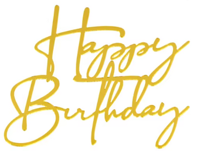Happy Birthday Gold Acrylic Layon