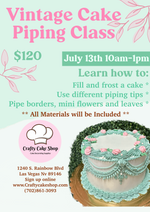 7/13 -- Vintage Cake Piping Class