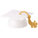 3" White Grad Cap Topper