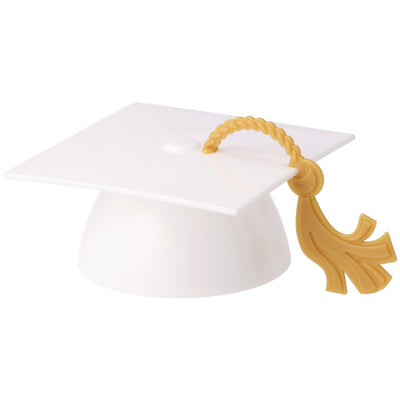 3" White Grad Cap Topper