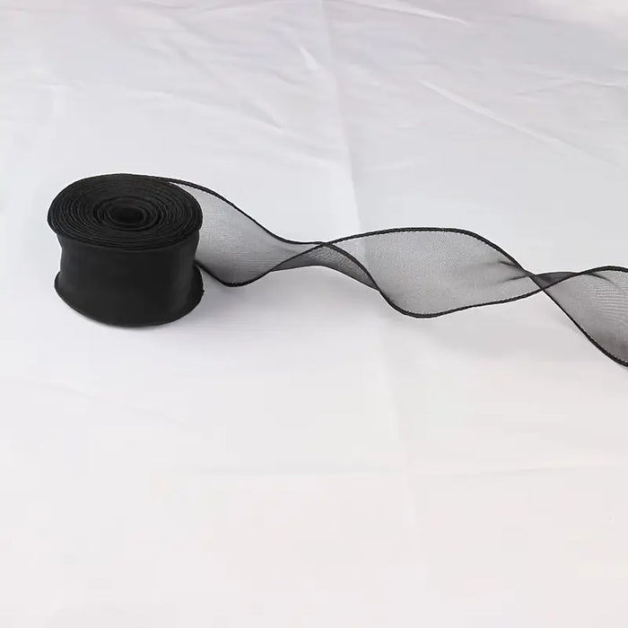 Flower Fishtail Ribbon Black
