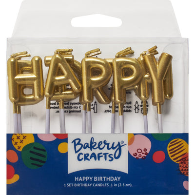 Happy Birthday Gold Candle