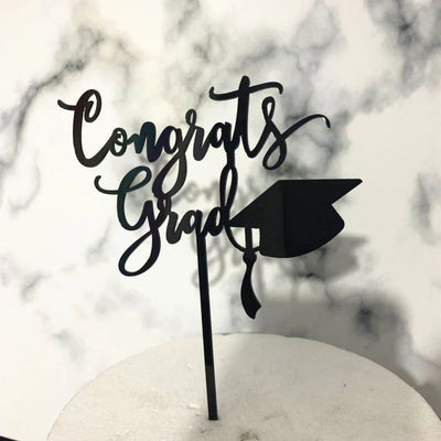 Congrats Grad Black Topper