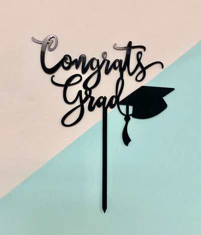 Congrats Grad Black Topper