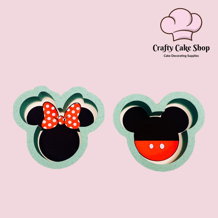 Minnie and Mickey Mouse cutter set