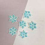 1" White & Blue Royal Icing Snowflakes