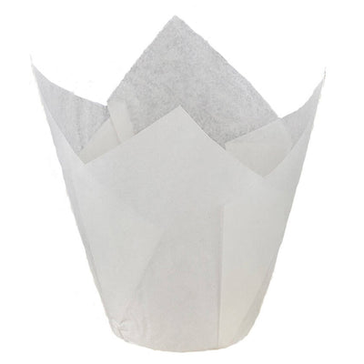 White Tulip Cupcake Liners - 20ct