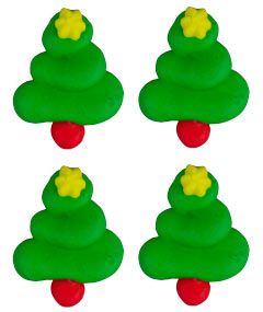 1" Christmas Trees w/Star Royal Icing