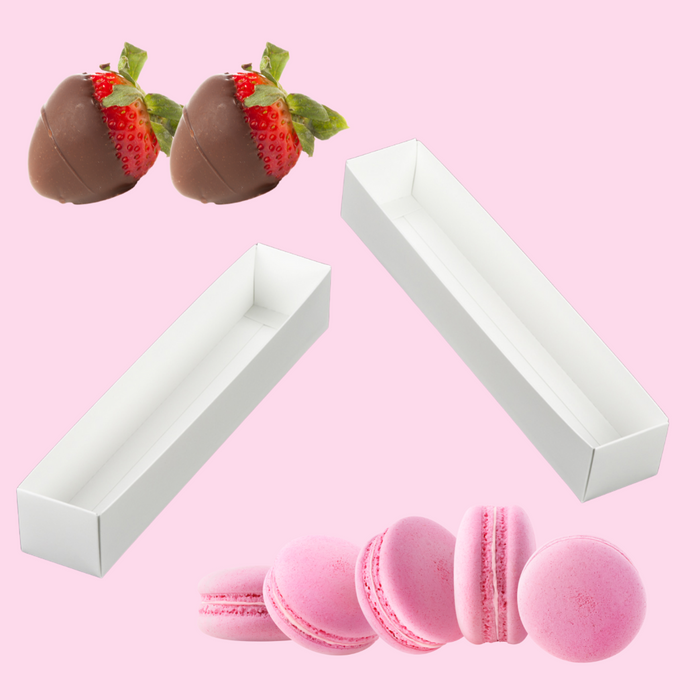 Strawberry/ macaron Box with Clear sleeve  12”x2 1/4”x2