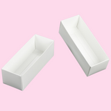 Small White Macaron Box w/ Lid 6x2.25x2