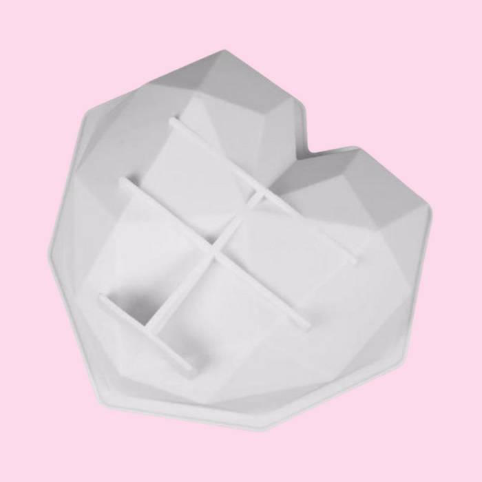 Safe & Durable 3D Diamond Heart Silicone Cake Mold