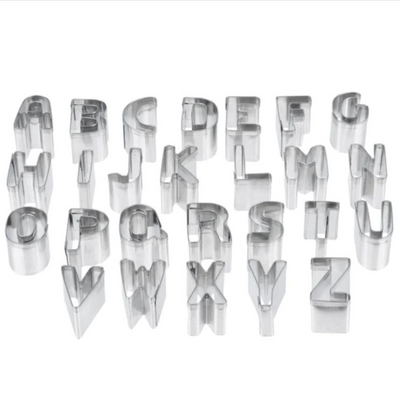 26-Piece 1" Tin Alphabet Cutter Set