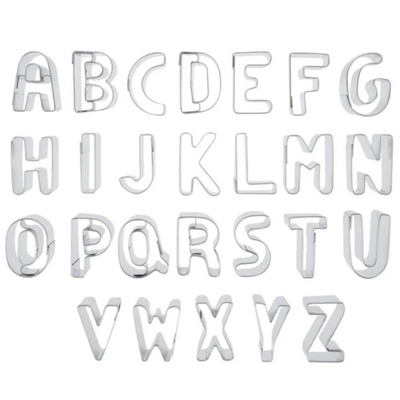 26-Piece 1" Tin Alphabet Cutter Set