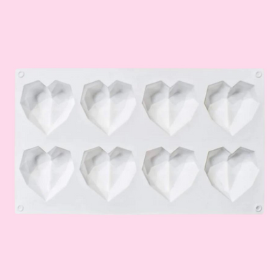 8 Diamond Heart Silicone Mold
