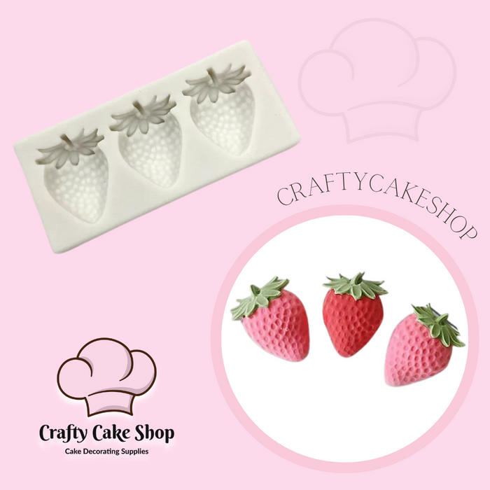 Strawberry 3 Cavity Silicone Mold – Crafty Cake Shop