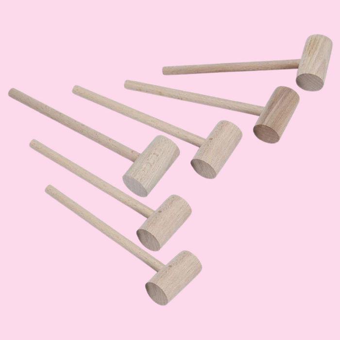 Small Wooden Mallets - 6 Pack