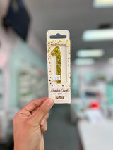 PME Gold Glitter Number Candles