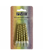 10 gold twist candles PME