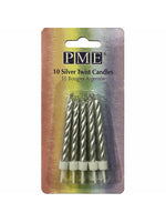 10 silver twist candles PME