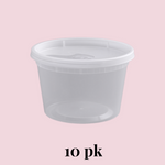 Plastic Deli Container and Lid Combo Pack - 16 oz