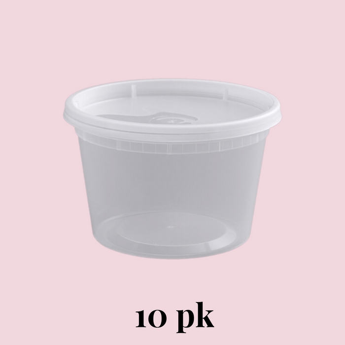 Plastic Deli Container and Lid Combo Pack - 16 oz