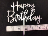 Cursive Happy Birthday Cake Toppers