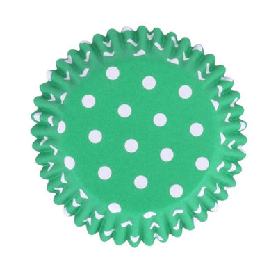 Green Polka Dot Cupcake Liners