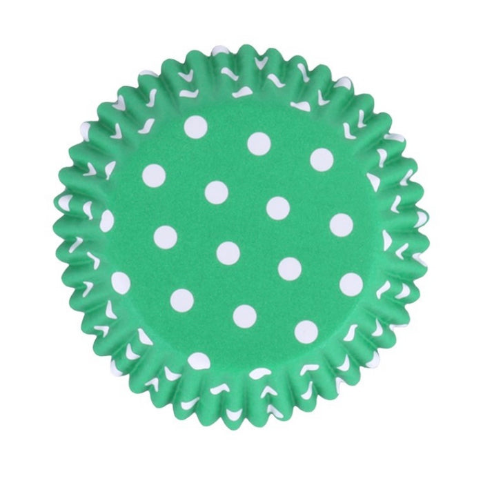 Green Polka Dot Cupcake Liners