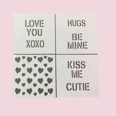 Conversation heart Stencil - 4pc